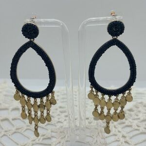 Rebecca Minkoff Gold and Blue Statement Earrings